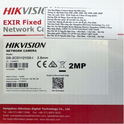 CAMERA IP HIKVISION DS-2CD1121G0-I